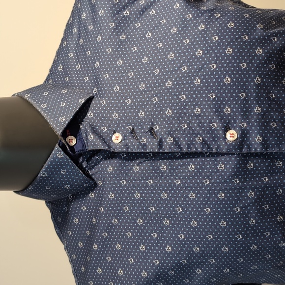 Au Noir Other - Au Noir Navy Blue Button Front Shirt Short Sleeve